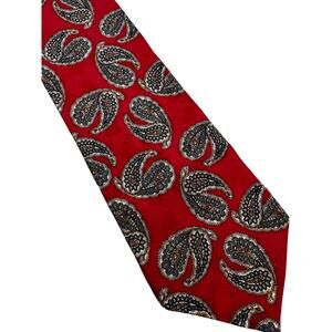 Vintage JG Hook Red Paisley Silk Necktie